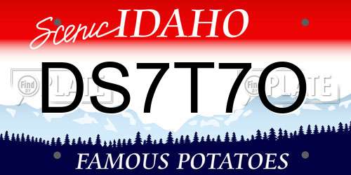 DS7T7O Idaho License Plate