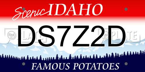 DS7Z2D Idaho License Plate