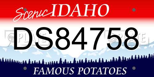 DS84758 Idaho License Plate