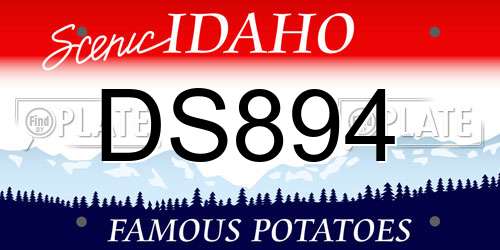 DS894 Idaho License Plate