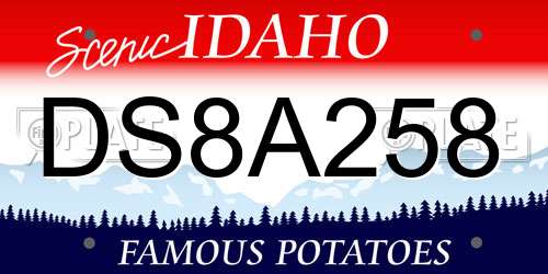 DS8A258 Idaho License Plate