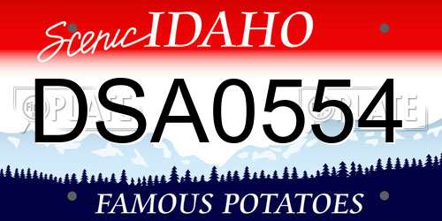 DSA0554 Idaho License Plate