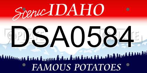 DSA0584 Idaho License Plate
