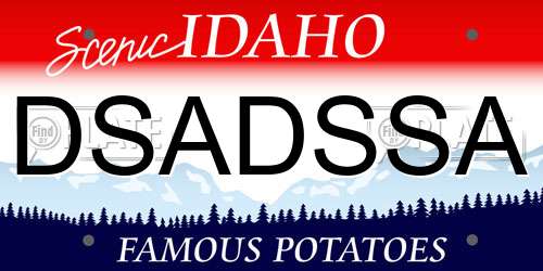 DSADSSA Idaho License Plate