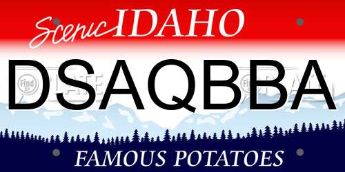 DSAQBBA Idaho License Plate