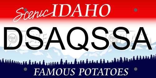 DSAQSSA Idaho License Plate