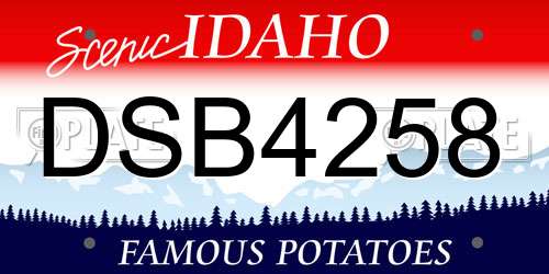 DSB4258 Idaho License Plate