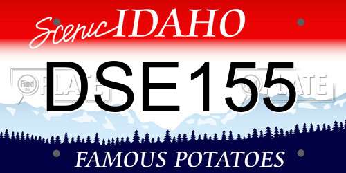DSE155 Idaho License Plate