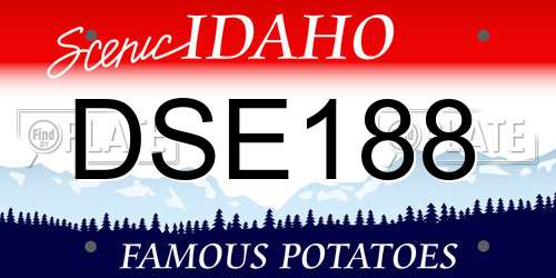 DSE188 Idaho License Plate