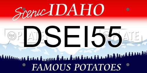 DSEI55 Idaho License Plate