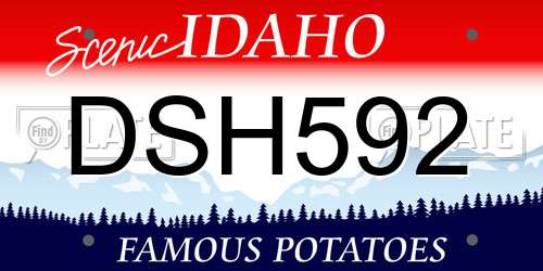 DSH592 Idaho License Plate