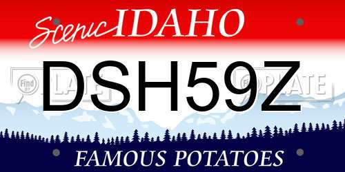 DSH59Z Idaho License Plate