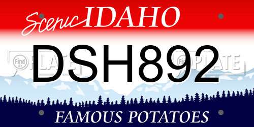DSH892 Idaho License Plate