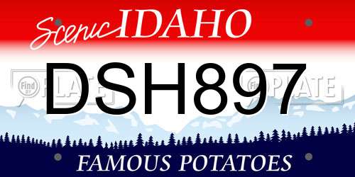 DSH897 Idaho License Plate