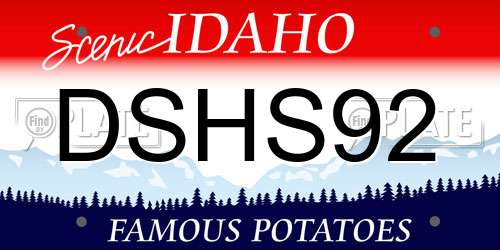 DSHS92 Idaho License Plate