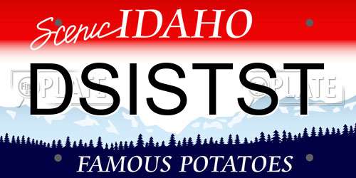 DSISTST Idaho License Plate