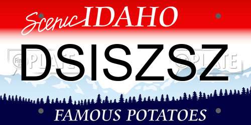 DSISZSZ Idaho License Plate
