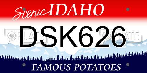 DSK626 Idaho License Plate