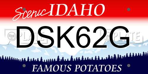 DSK62G Idaho License Plate