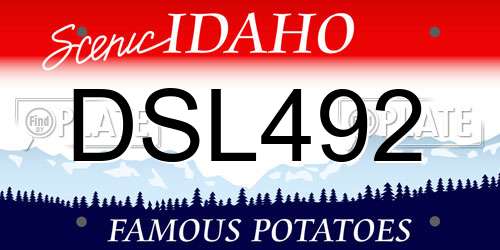 DSL492 Idaho License Plate