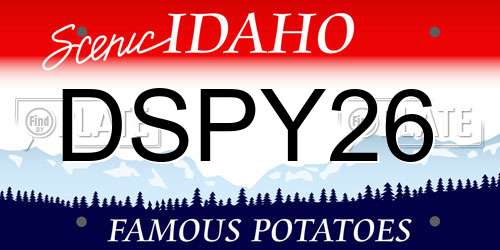 DSPY26 Idaho License Plate