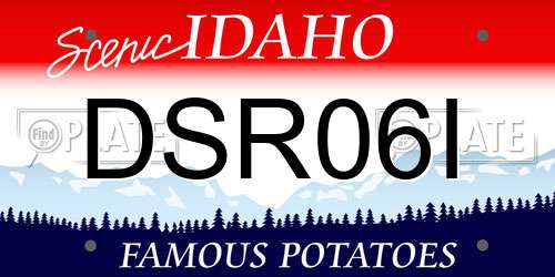DSR06I Idaho License Plate