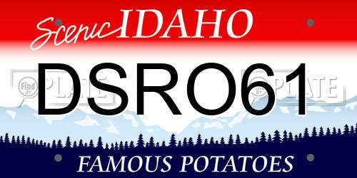 DSRO61 Idaho License Plate