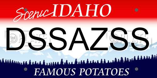 DSSAZSS Idaho License Plate