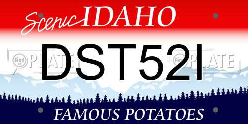 DST52I Idaho License Plate