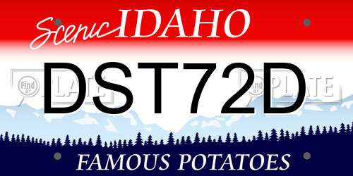 DST72D Idaho License Plate