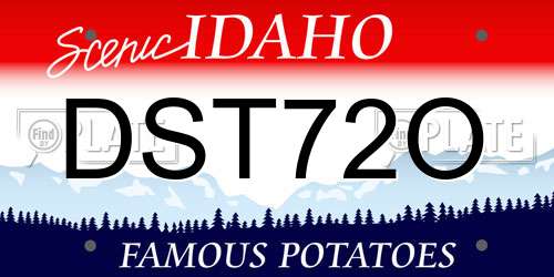 DST72O Idaho License Plate