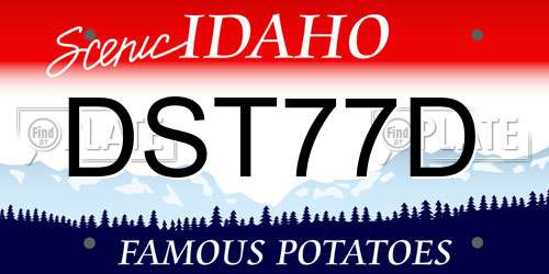 DST77D Idaho License Plate