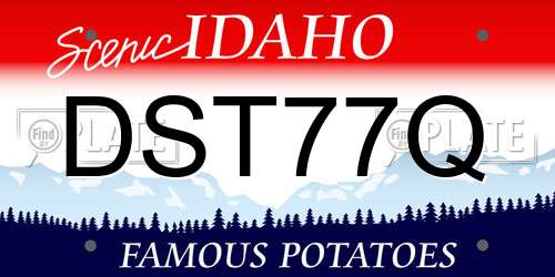 DST77Q Idaho License Plate