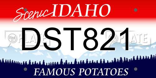 DST821 Idaho License Plate