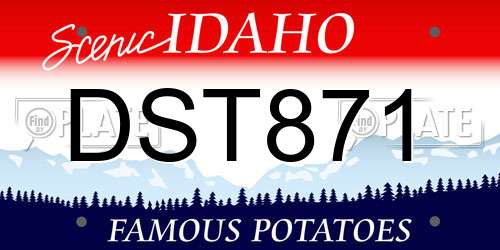 DST871 Idaho License Plate