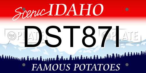 DST87I Idaho License Plate