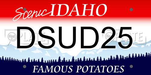 DSUD25 Idaho License Plate