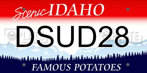 DSUD28 Idaho License Plate