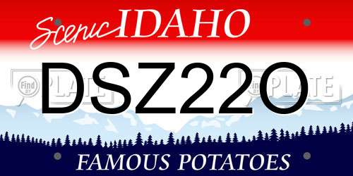 DSZ22O Idaho License Plate