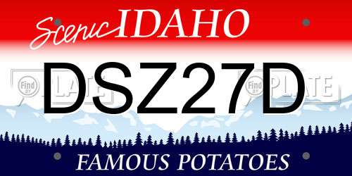 DSZ27D Idaho License Plate