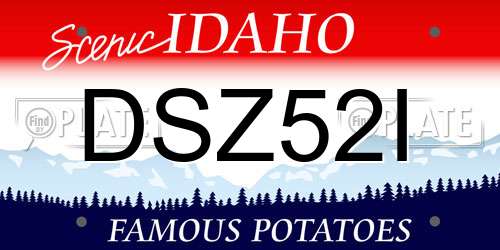DSZ52I Idaho License Plate