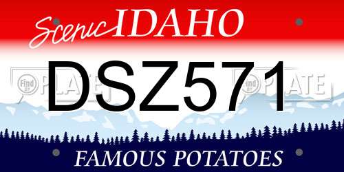 DSZ571 Idaho License Plate