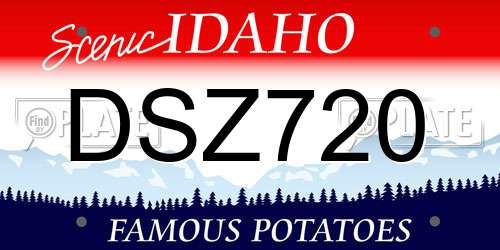 DSZ720 Idaho License Plate