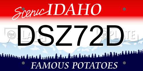 DSZ72D Idaho License Plate