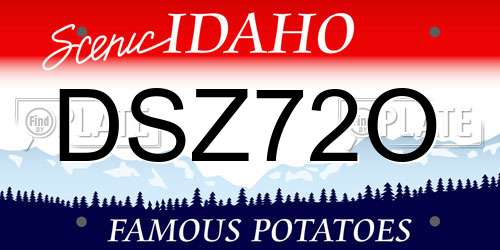 DSZ72O Idaho License Plate