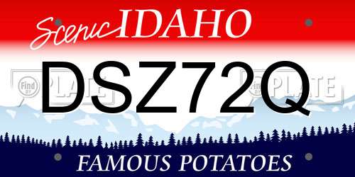 DSZ72Q Idaho License Plate