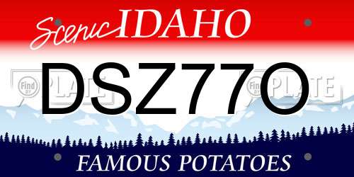 DSZ77O Idaho License Plate