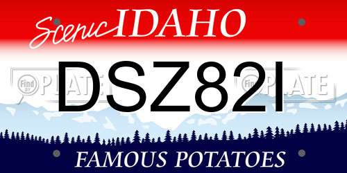 DSZ82I Idaho License Plate