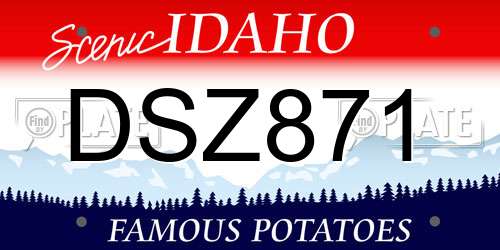 DSZ871 Idaho License Plate