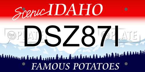 DSZ87I Idaho License Plate